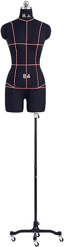 schneiderpuppe Weiblich Schaufensterpuppe zum Nähen von Kleidung, Nähpuppen-Körperständer verstellbar mit Rollenbasis for Clothing Shop Dresses ( Color : Black , Size : XXL-88 )