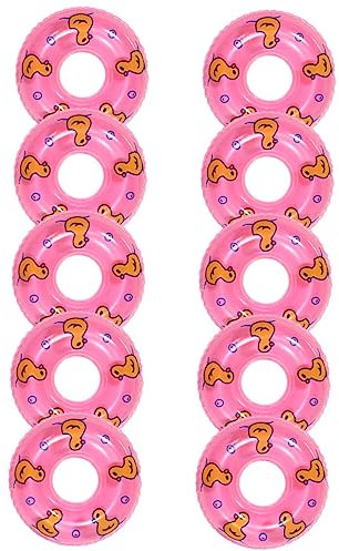 BESTonZON 30 STK Entenschwimmring Dekor Für Zu Hause Mini-schwimmbecken Mini-hausschwimmringe Kleine Schwimmringröhren Mini- -Requisiten Miniaturen Rettungsring PVC Rosa Kind Haushalt