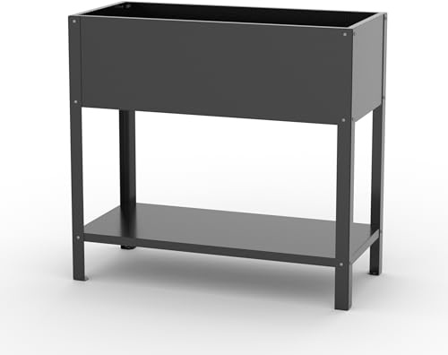 paroka Hochbeet-Metall Made in Germany Anthrazit für Balkon, Terrasse & Garten (Grau-Metallic (Db 703))