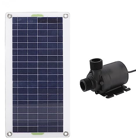 Solar-Brunnenpumpen-Set, 12 V, 30 W, Polysilizium-Solarpanel und Solar-Vogelbad-Brunnenpumpe, Glas-Solarwasserpumpe für Sonnenbetriebene Brunnenteich-Hydrokultur-Gärten