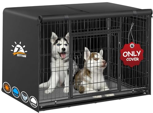 Zettum 60 cm Hundekäfig Abdeckung, Hundekäfigabdeckung Winddicht und langlebig, 600D Oxford strapazierfähig Hundebox Abdeckung, universell passend für Hundekäfige (Ohne Hundekäfig - 61x45x50 cm)