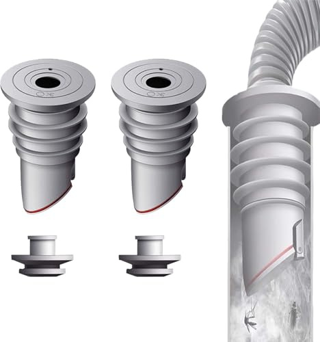 Waschmaschinen-Rohrdichtung WISIRENT, 2 Stück 35-40mm Grau Waschmaschine Abflussschlauch Dichtung Abflussrohrdichtung Schlauch, Dichtung für Ablaufschlauch Der Waschmaschine mit Verschlusskappe