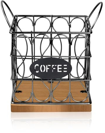 Deamos Coffee Pod Holder, Metal Coffee Capsule Pod Storage Basket, Large Capacity (Black*1)