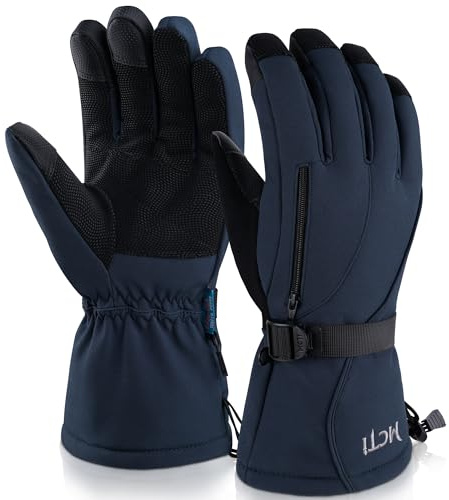 Kineed Guantes de esquí para hombre, impermeables, guantes de invierno cálidos, 3 m, Thinsulate, guantes de snowboard, guantes de nieve, térmicos, resistentes al viento