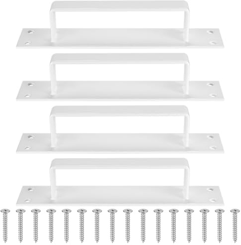 4 Stück Türgriffe Weiß, Schiebetür Griffe, 200mm Scheunentor Griff, Schiebetürgriff, Gartentorgriffe, Scheunentorgriffe, Schranktürgriffe für Schränke Küchen Garagen Möbel Schiebetüren Schlafzimmer