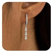 Hängende Silber Ohrringe für Damen,Dainty 14k Gold,Leicht und Hypoallergen ohrringe,Perfekte Lange Ohrringe für Frauen,Glitzernde Quaste Ohrringe für Partys,Hochzeiten und den täglichen Gebrauch