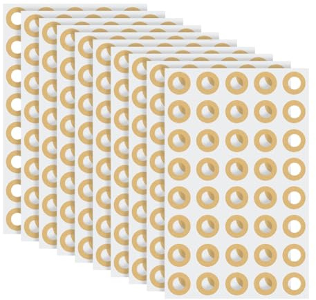 GSHLLO 1200 rinforzi rotondi in carta marrone, 1,3 cm, 40 pezzi per foglio, 30 fogli, adesivi per riparazione fori per scuola, casa, ufficio