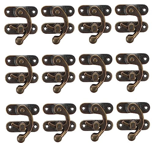Uonlytech 50pairs Iron Lock Antique Box Lock Vintage Case Buckle for Wooden Jewellery Box