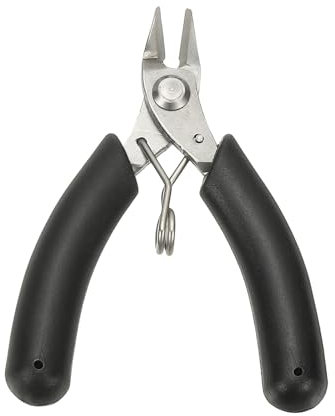 sourcing map Cortador de alambre de 4 pulgadas, mini cortadores laterales pequeños con mango de PVC antideslizante, alicates de joyería para modelo de joyería, impresión 3D electrónica, color negro