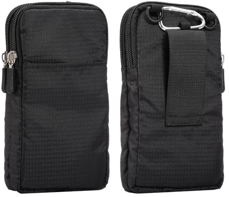 Telefon Gürteltasche Herren Schwarz, Herren Handytasche zum Umhängen Klein, Vertikal Schultertaschen Handy Gürtel Holster Hüfttasche Messenger Tasche Kuriertasche Handtaschen mit Gürtelschlaufe