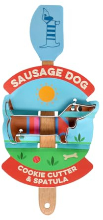 Ausstechform und Mini-Spachtel Sausage Dog Ausstecher Teigschaber Dackel