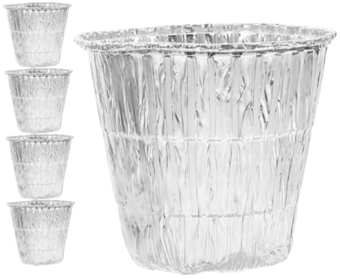 CIYODO 5Piezas Bandejas de Aluminio Desechables para Parrilla Recipientes de Grasa para Barbacoa para Cocinar al Aire y Asados