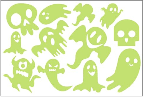 Generisch Halloween-Geister-Aufkleber | Ablösbare Fensteraufkleber Set | Leuchtende Halloween Deko-Sticker | Wandtattoo Geeignet Für Fenster, Spiegel, Türen, Kinderzimmer, Partydeko, Innenbereich