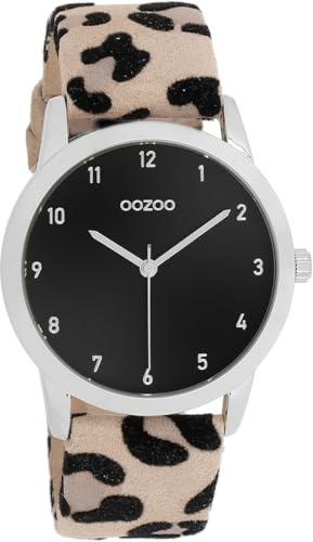 Oozoo - Timepieces Damen Uhr | Armbanduhr Damen mit Lederarmband | Moderne Uhr für Frauen | Edle Analog Damenuhr in rund (38mm Gehäuse)