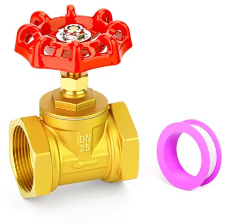 TAILONZ PNEUMATIC 1 Stück Messing-Industrie-Absperrventil, DN25 1 Innengewinde mit Radgriff, Hochleistungs-Absperrventilwerkzeug für Wasser, Öl, Gas