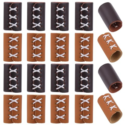 CALFOVERA 20 pz. Anello per Sciarpa in Pelle PU 2 Colori Fibbie Cilindriche per Bandane Sciarpe in Pelle Chiusura A Fibbia Anello per Sciarpa Accessori per Abbigliamento per Cravatta Nastro