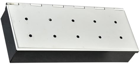 Happyyami Edelstahl Smoker Box mit Klappdeckel Hitzebeständig und Rostfrei Kompakte Bbq Räucherbox für Gas und Holzkohlegrills für Holzchips Outdoor Grillen und Camping Langlebig und Leicht