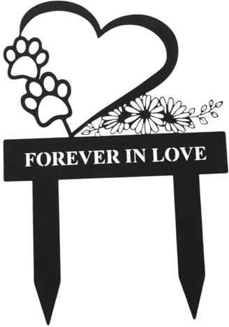 TOYANDONA Metall Hund Grabstein Garten Memorial Stake Wetterfest Hunde Gedenkstein Draußen Metallplatte Haustier Gedenkartikel Für Hundegrab Garten Dekoration