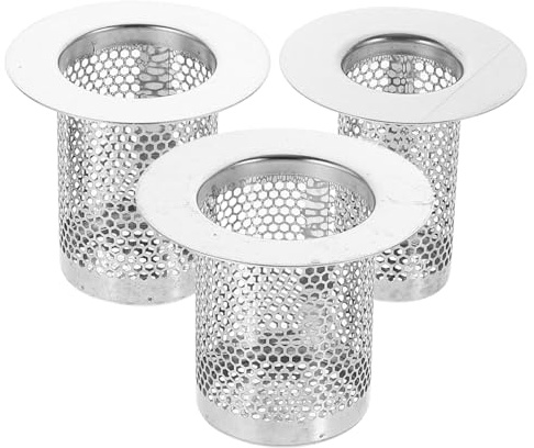 Toddmomy 3pcs Kitchen Sink Drain Strainers Stainless Steel Mesh Hair Catcher for Bathroom Shower Tub Drain Small Medium Large for Debris Filtering and Easy Cleaning