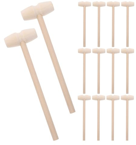 HOODANCOS 30Pcs Mini Wooden Mallet Hammer Set for – Small Unpainted Wood Cracking Tool for Chocolate and Seafood Shells, Portable Hammers Suitable for Play and Parties