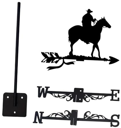 KESOTO Banderuola a Forma di Cavallo, Ornamento, Scena All'aperto, Tetto, Banderuola in Ferro a Forma di Animale per Esterni, Baite, Fattorie, Cavallo da Equitazione