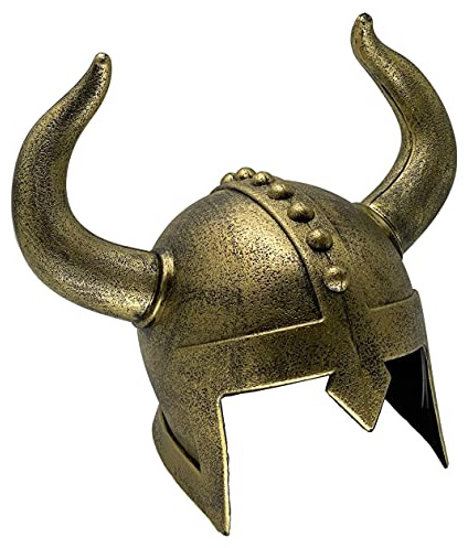 LOOYAR Erwachsene Mittelalter Mittelalter Wikinger Alter Hörner Wikinger Helm Berserker Soldat Krieger Kostüm Hut für Kampfspiele Halloween Cosplay Bronze
