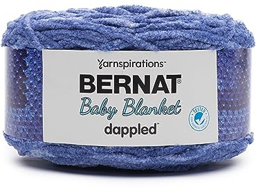 Bernat Baby Blanket Dappled Wandering Blue Yarn - Ball of 300g/10.5oz - Polyester - 6 Super Bulky - 220 Yards - Knitting/Crochet