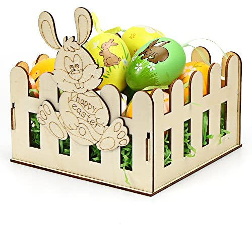 Wishstar Osternest Kinder，osterkörbchen，osterkorb zum befüllen，Osternest mit hasenmuster，Osterkörbchen zum Befüllen von Geschenken und ​Snacks