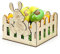 Wishstar Canasta de Pascua，Cesta de Madera de Pascua，Canastas de Pascua para Llenar，para Rellenar Huevos de Pascua, Regalos, golosinas