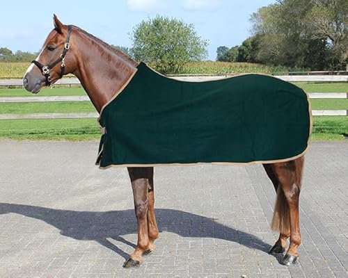 QHP Fleecedecke Abschwitzdecke Basic grün 145 cm
