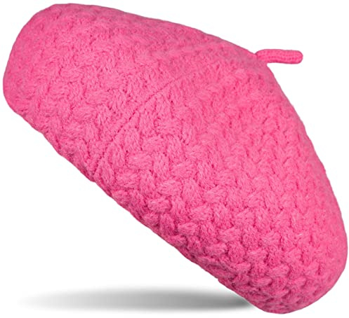 styleBREAKER Damen Baskenmütze Flechtmuster Strick | Französisches Barett (Béret) für den Winter. Eingearbeitetes Band zur Größenregulierung für bis zu 58 cm Kopfumfang.