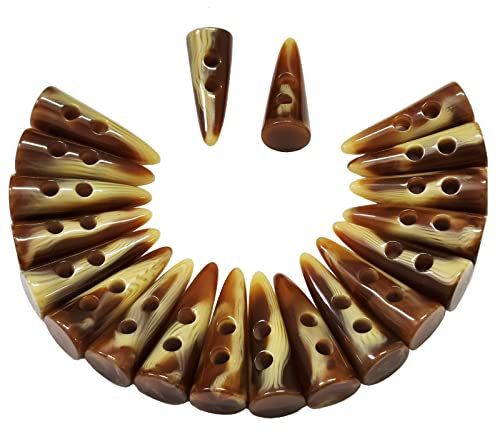 Young Wolf Knebelknöpfe mit Hornimitat, kompatibel mit Mantel, Jacke, Blazer, cremefarben, 19 mm, 20 Stück