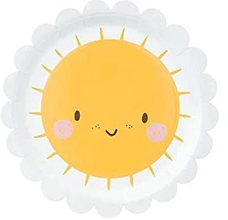 18 PIATTI DI CARTA per feste e cerimonie di ogni genere 18 piattini stoviglie monouso per compleanni ricorrenze ed eventi (Sole Kawai)