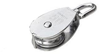 MACHSWON Single Pulley Block M50 304 Stainless Steel Single Wheel Wirerope Traction Trolley Crane Swivel Hook Pulley Roller