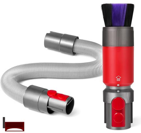 Dust Brush + Flexible Extension Hose Compatible with Dyson Outsize/ V7/ V8/ V10/ V11/ V15 Vacuum Cleaner, Soft Bristle Dust Removal Brush, Vacuum Replacement Parts