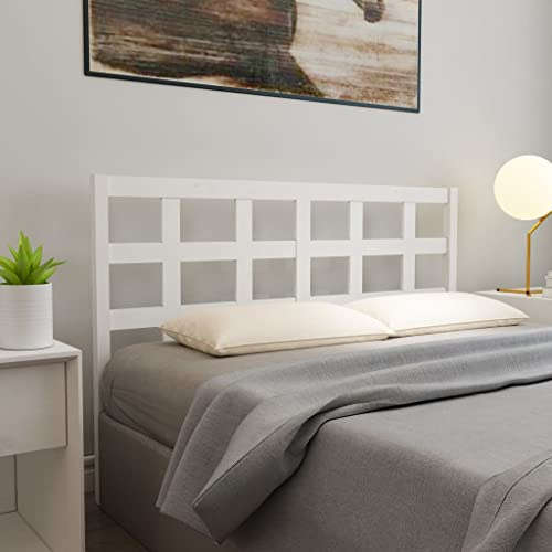 CKioict Betthaupt Wandkissen Bett Bettkopfteil Schlafzimmer Kopfteil WeiÃŸ 156x4x100 cm Massivholz KieferGeeignet für Schlafzimmer, Gästezimmer, Schlafsaal