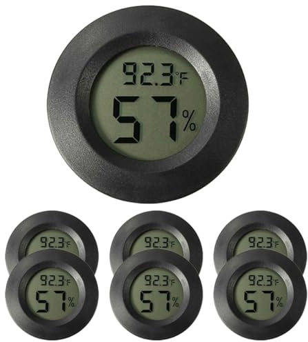 BESPORTBLE 7pezzi Mini Termometro Igrometro Elettronico Per Terrario e Rettile Misuratore Digitale Di Temperatura e Umidità Portatile Compatto e Leggero Con Schermo Lcd Per Ufficio e