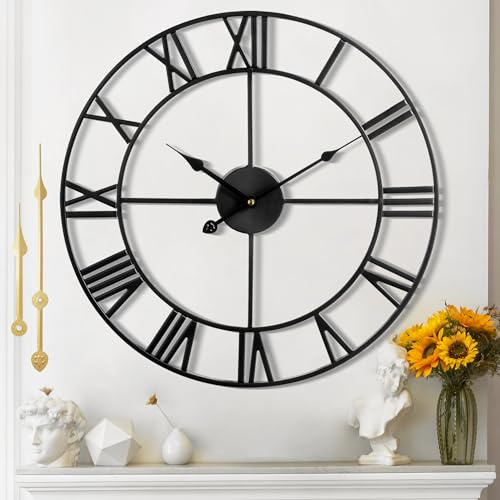 Mee 2ou Reloj De Pared De Diseño Moderno Y Vintage, Silencioso Sin Tic-TAC, Reloj De Pared Grande Salón, Disponible En 40 cm, 47 cm, 60 cm, 80 cm, 100 cm, Ideal para Ideal para Salon Cocina Oficina