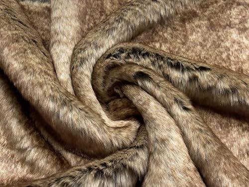 CRS Fur Fabrics C882-1MTR Super luxuriöser Kunstfellstoff, braun, gesprenkelt, Henne 1 m, Acryl, 1Mtr 150cm x 100cm