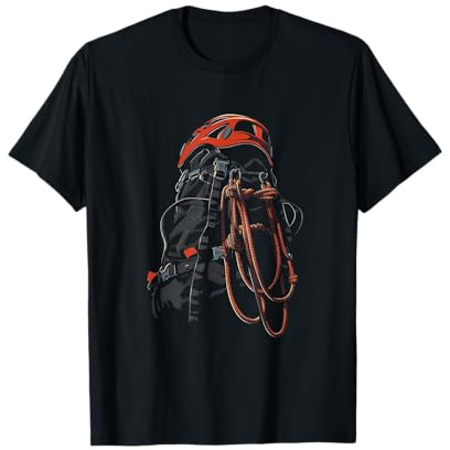 Equipo de escalada Vector escalador Camiseta