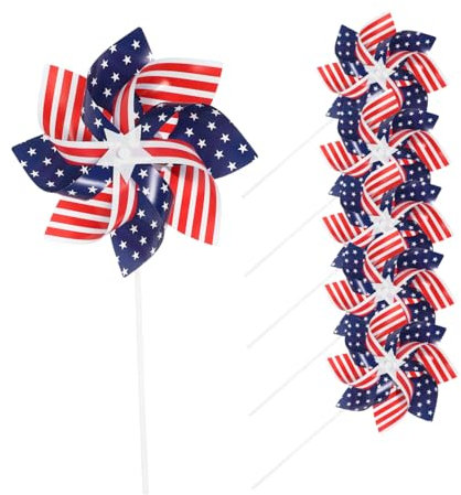 FUNOMOCYA Garten-windmühlen- 6 Stück Windräder Mit Usa-Flagge Für Hofdekoration Und Partydekorationen