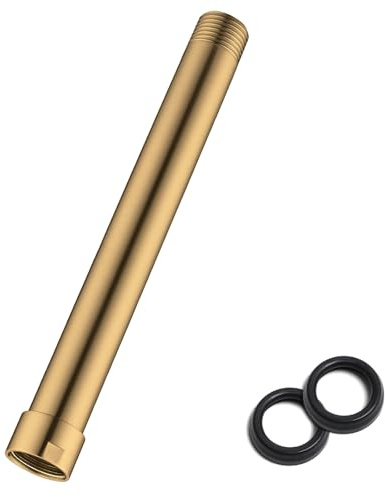 20,3 cm Duschkopf-Verlängerungsarm, gerade Duschverlängerung, massiver Edelstahl-Duschrohrverlängerung, weiblich auf männlich, NPT 1/2 Zoll Anschluss für Badezimmer Duschkopf Höhe Riser, gebürstetes