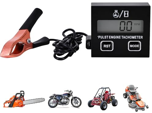 Digitaler Drehzahlmesser, 2 Takt Digital Tachometer, Induktiver Drehzahlmesser Motorsäge Benzinmotor Rasenmäher Clip-drehzahlmesser Kettensäge Hoher Kettensägen Austauschbarer Akku