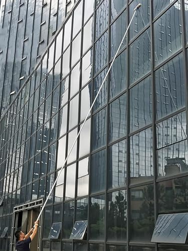 Professioneller Fensterwischer-Reiniger, Duschwischer mit Verlängerungsstange, Gummilippe 35 cm,Fensterabzieher in 35cm,von 400 bis 700 cm Verstellbarer Aluminium Teleskopstiel-400cm