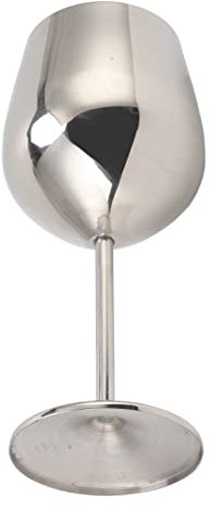 NOENNULL Weinkelch aus Metall, Edelstahl, Elegant, Hohe Härte, Weit Verbreitetes Weinglas aus Metall für Party, Hochzeit, Bankett (Silberfarbe 500 ml)