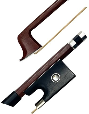 Geigenbogen zum Spielen Professioneller Geigenbogen aus brasilianischem Holz achteckiger Bogen natürliches Rosshaar Geigenbogen für Übungsniveau braun(4/4)