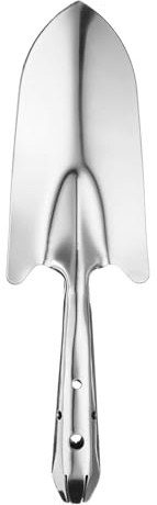 sourcing map Pelle à main de jardin en acier inoxydable de 26,9 x 7,9 cm - Truelle à creuser - Outils de jardin pour la plantation de fleurs, le désherbage et la transplantation