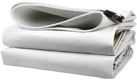 Telone Bianco 3x5m 3x6m 4x4m Telo Impermeabile Resistente per ‌Telone da Campeggio all'aperto/al Chiuso (3x6m (9,8 Piedi x 19,7 Piedi))