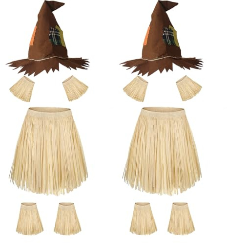 Carnavalife Disfraz De Espantapájaros Mago Para Mujeres Y Hombres Adultos Para Halloween, Accesorios Para Disfraz De Espantapájaros con gorra