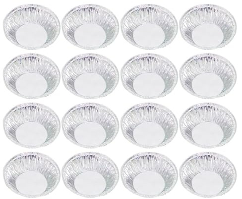 GLEAVI Disposable Aluminum Foil Egg Tart Moulds 300pcs 7cm Diameter Mini Tartlet Baking Pans Kitchen Cake DIY Molds for Bakery Home Use